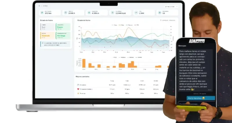 La app señalando tus puntos débiles y el riesgo de lesión